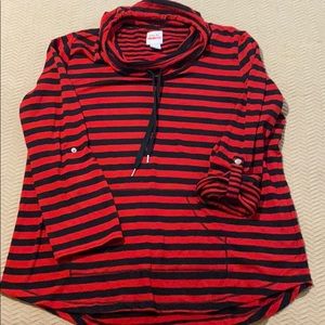 Ruby Rd. Red & navy blue Striped blouse